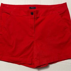 Nautica Women’s Red Chino Shorts Size 12 Classic Preppy Summer Casual Cotton